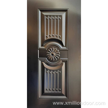 Decorative metal door skin